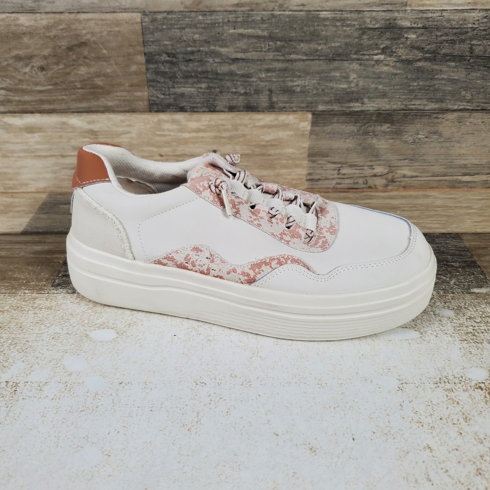 Hey Dude Hudson Lift Luxe Womens Shoes Sz 7 Cream Multi Slip On Platform Sneaker